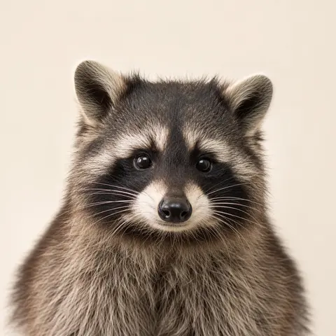 Portrait of a raccoon